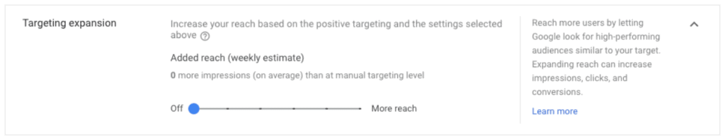 Google Ads Targeting Expansion